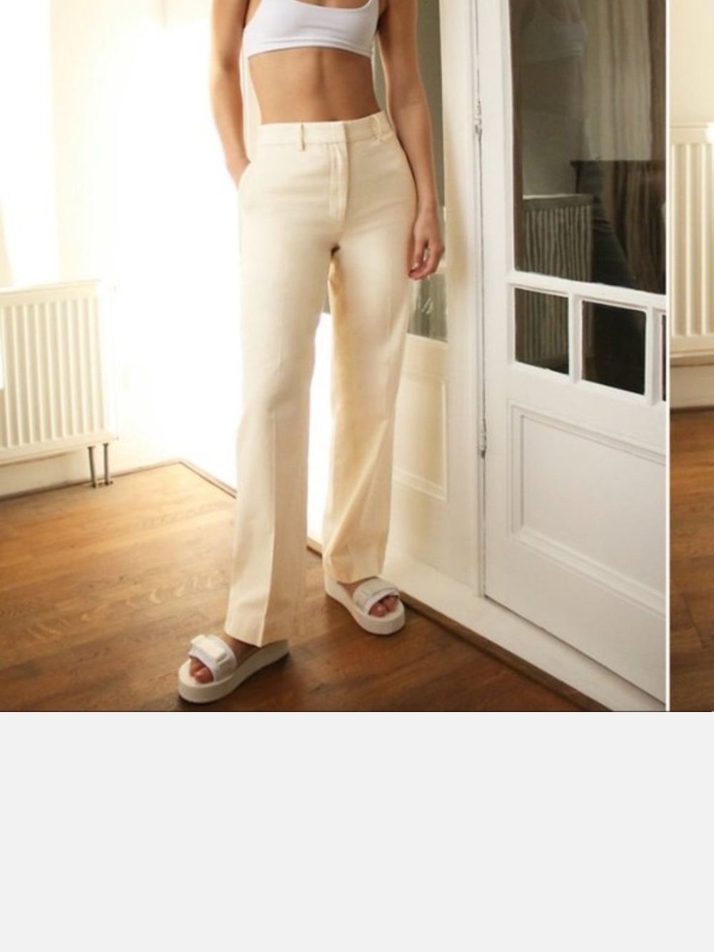 Aritzia Wilfred  Cream Sequoia Straight-Leg Pants